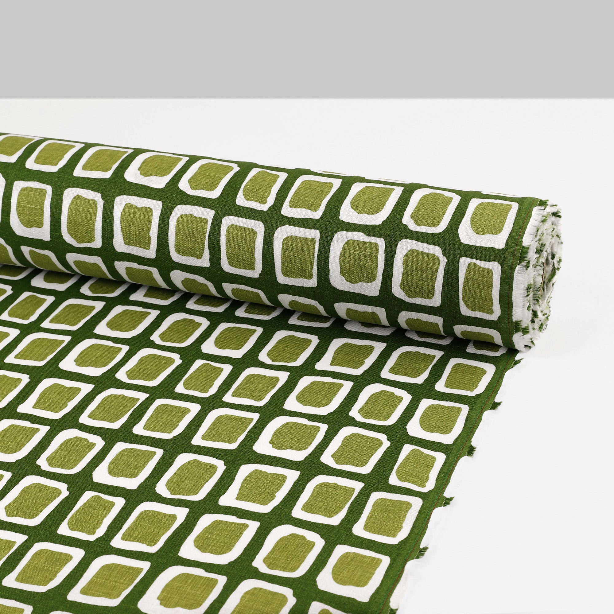 Painted Squares Linen - Avocado