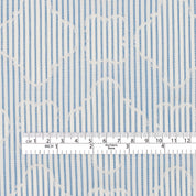 Striped Cotton/Poly Tile Fil Coupe - Blue
