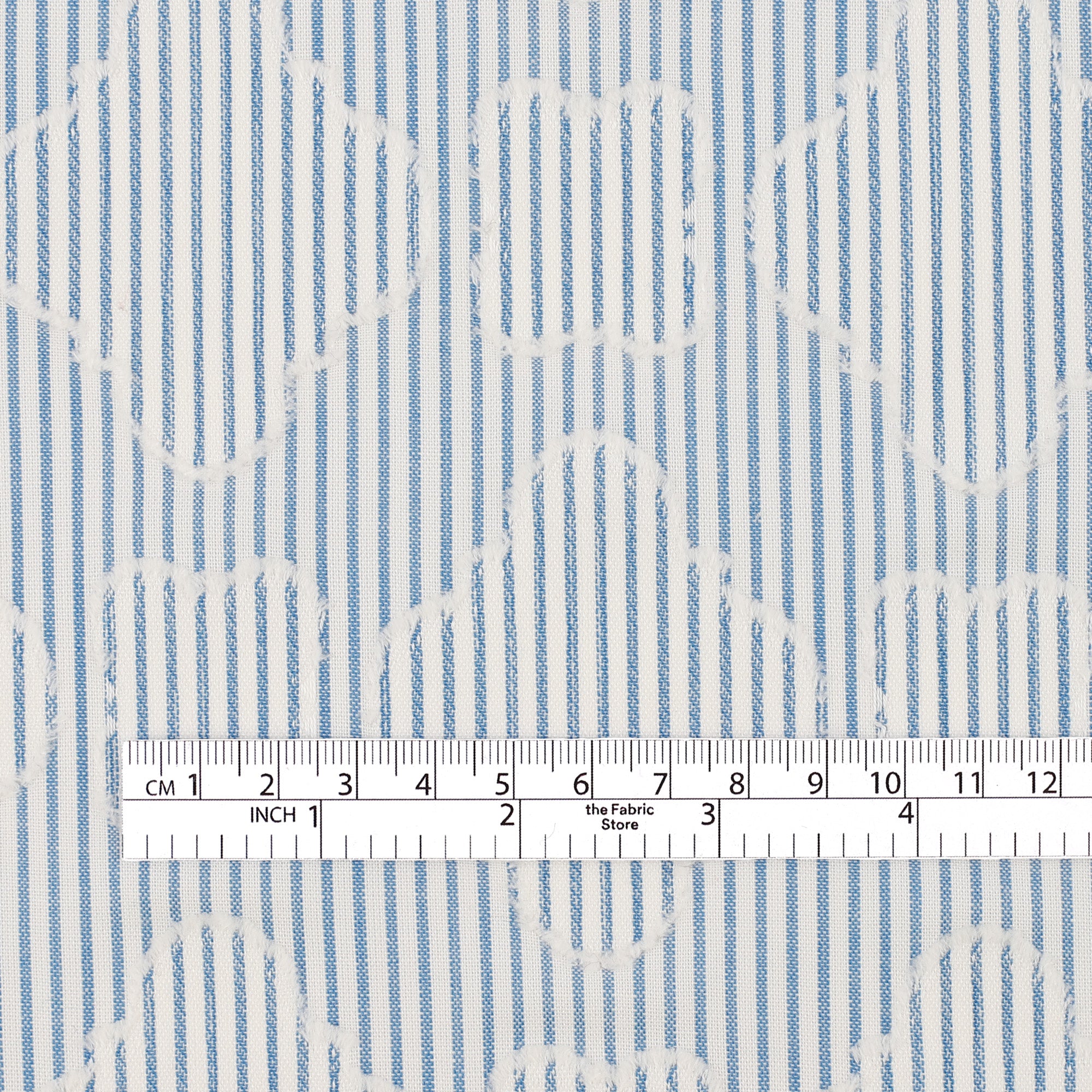 Striped Cotton/Poly Tile Fil Coupe - Blue