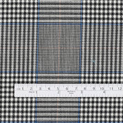 Double Faced Prince Of Wales Check Wool - Blue Mix (remnant)