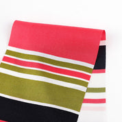 Multi Stripe Silk Twill Lining - Strawberry Patch