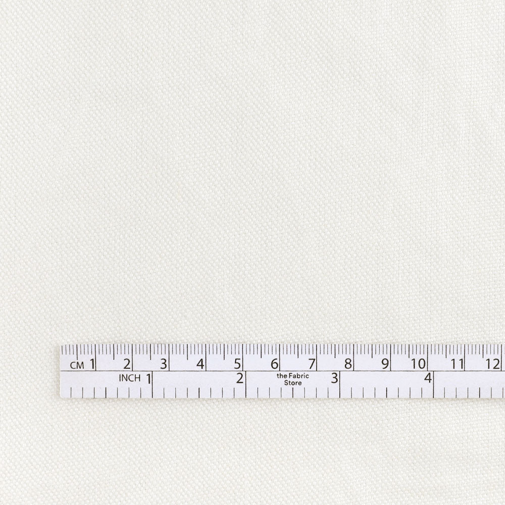 Tumbled Heavyweight Basketweave Linen - Ivory (remnant)