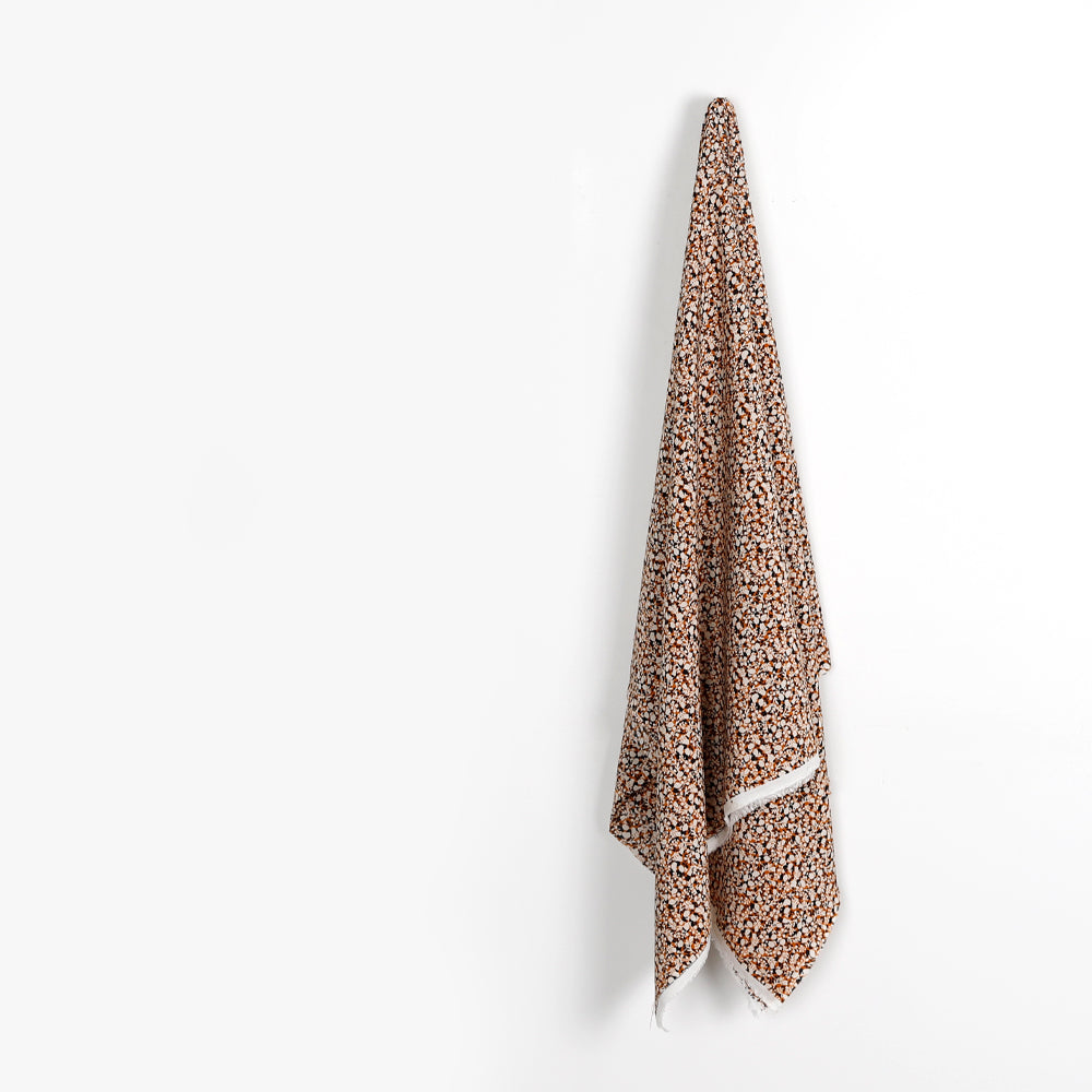 Small Silhouette Floral Viscose - Rust