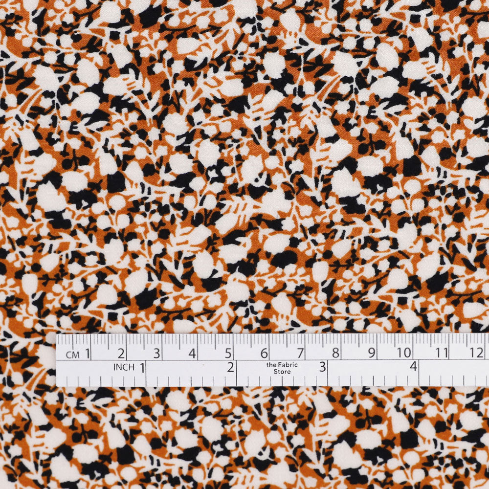 Small Silhouette Floral Viscose - Rust