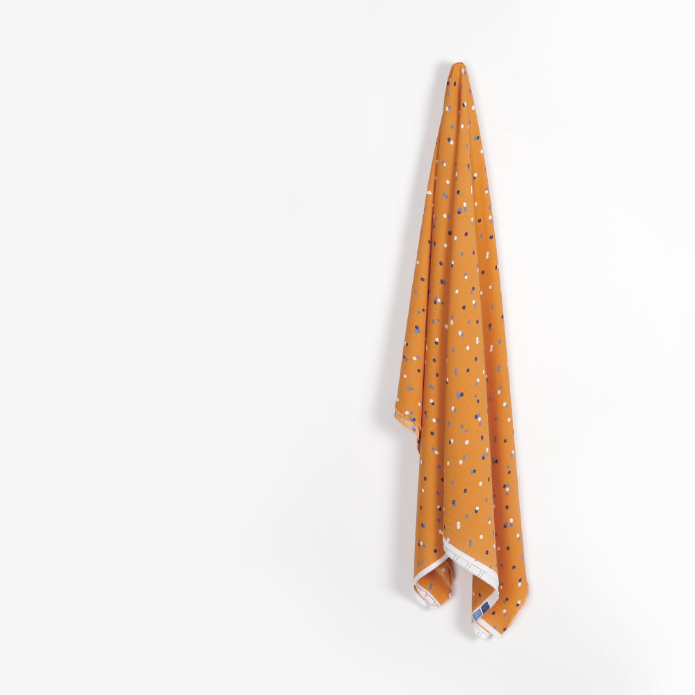 Drawn Dot Poly Crepe - Clementine