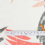 Slash leaf Cotton Muslin - Orange / Pink