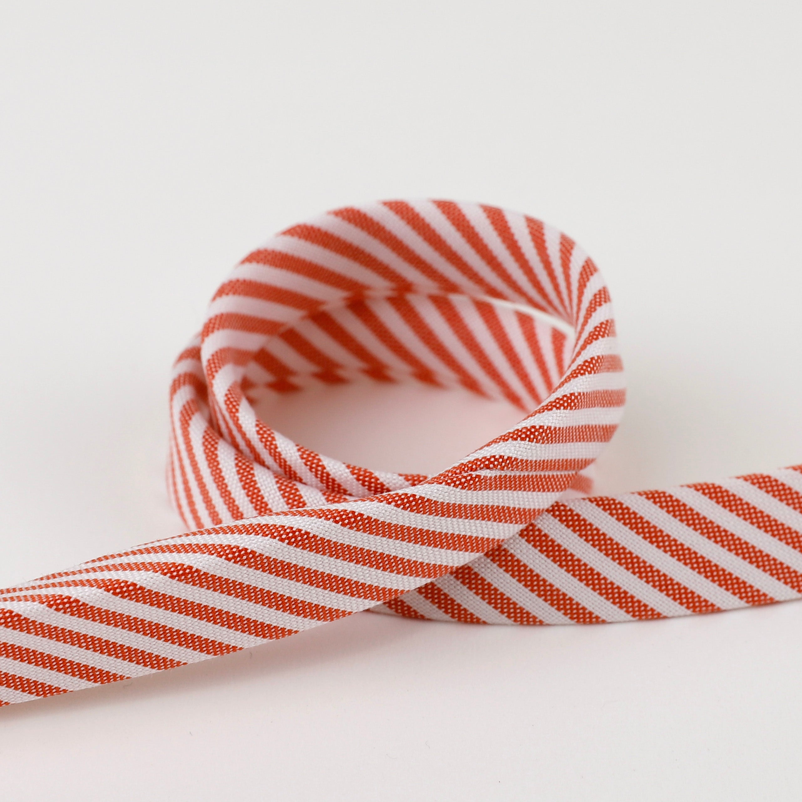 Stripe Cotton Bias Binding - Red/ White