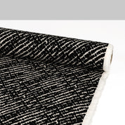 Diagonal Cobblestone Viscose Challis -Black Vanilla
