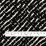 Diagonal Cobblestone Viscose Challis -Black Vanilla