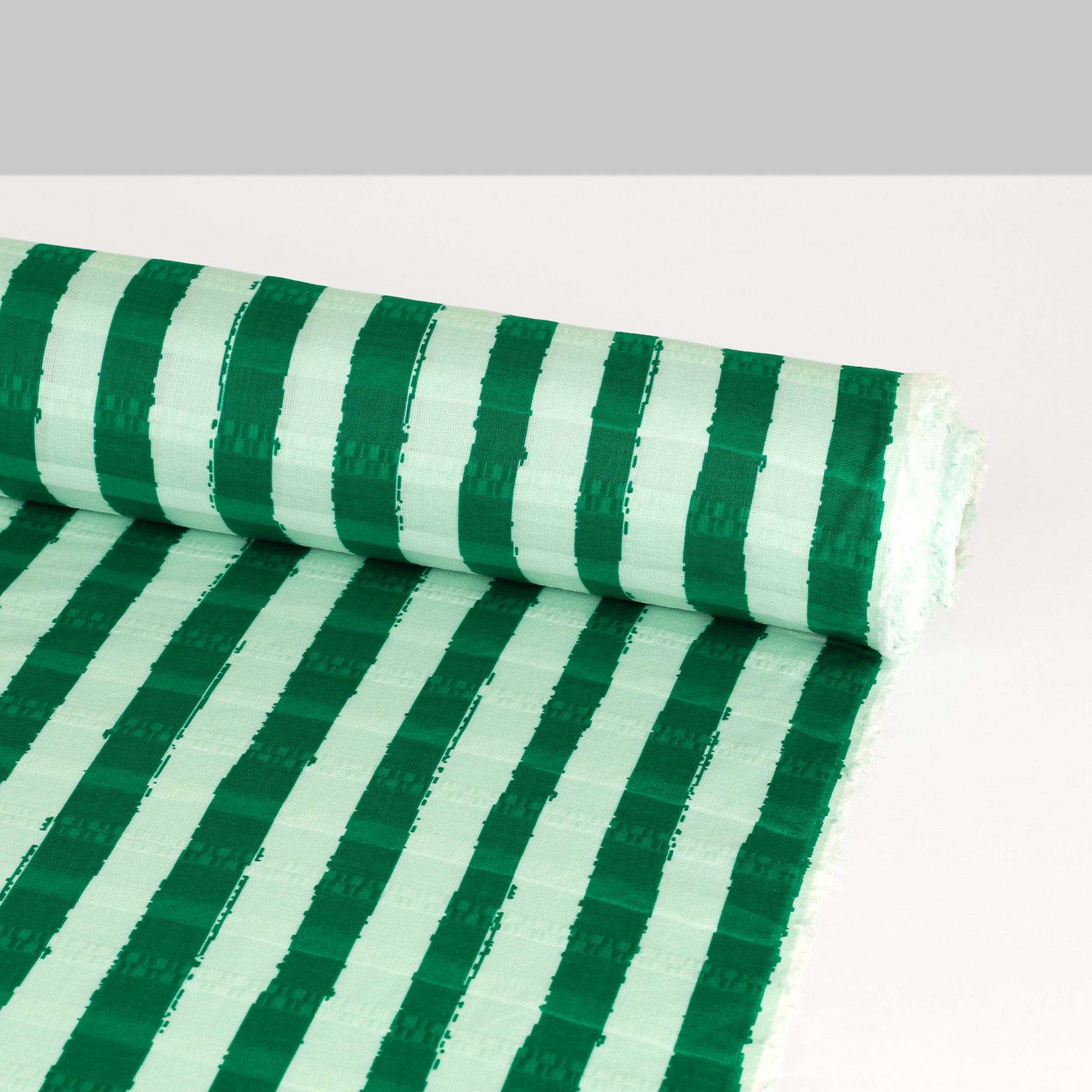 Watermelon Stripe Cotton Dobby - Green