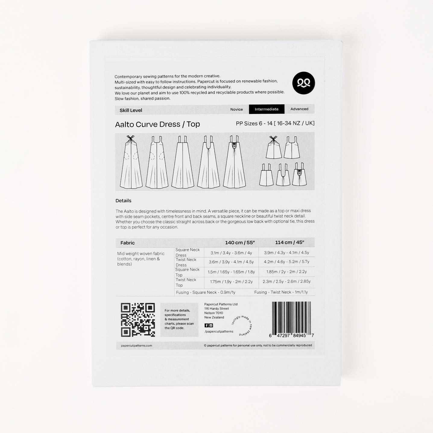 Papercut Patterns - Aalto Dress / Top Curve