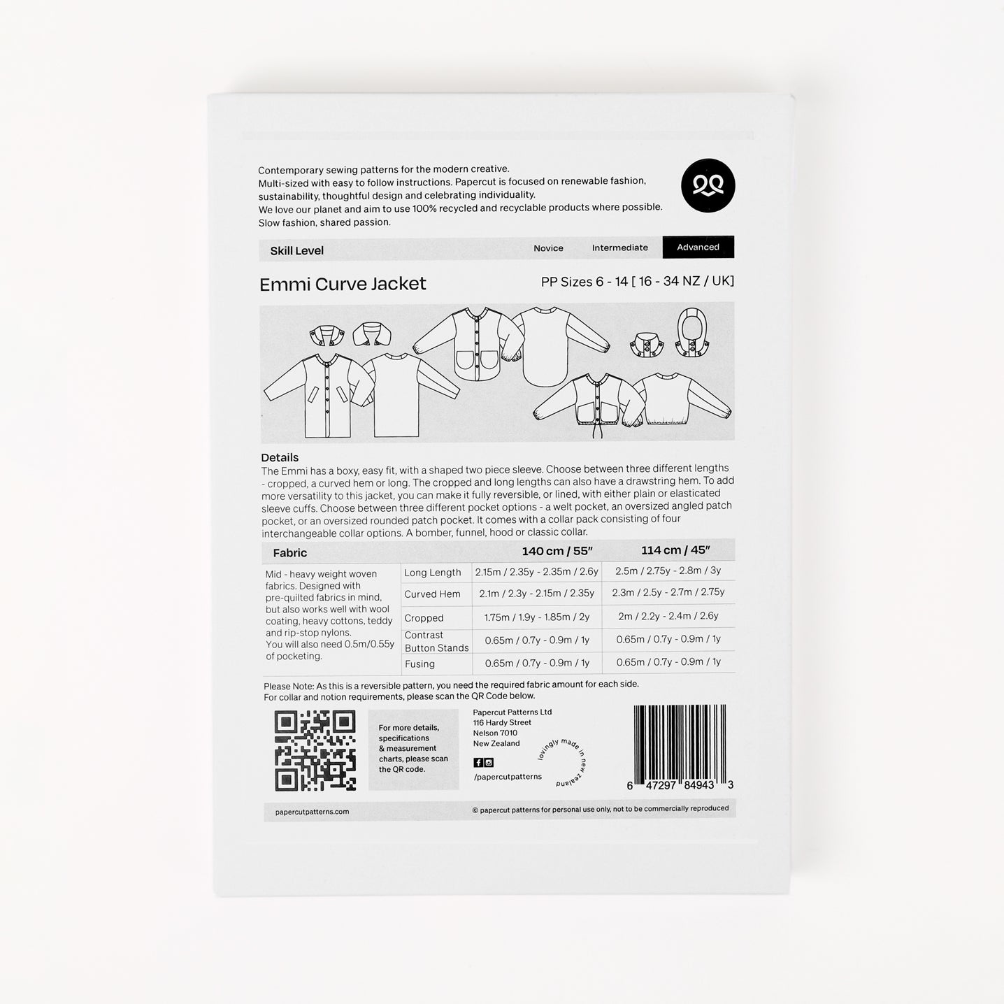 Papercut Patterns - Emmi Jacket Curve