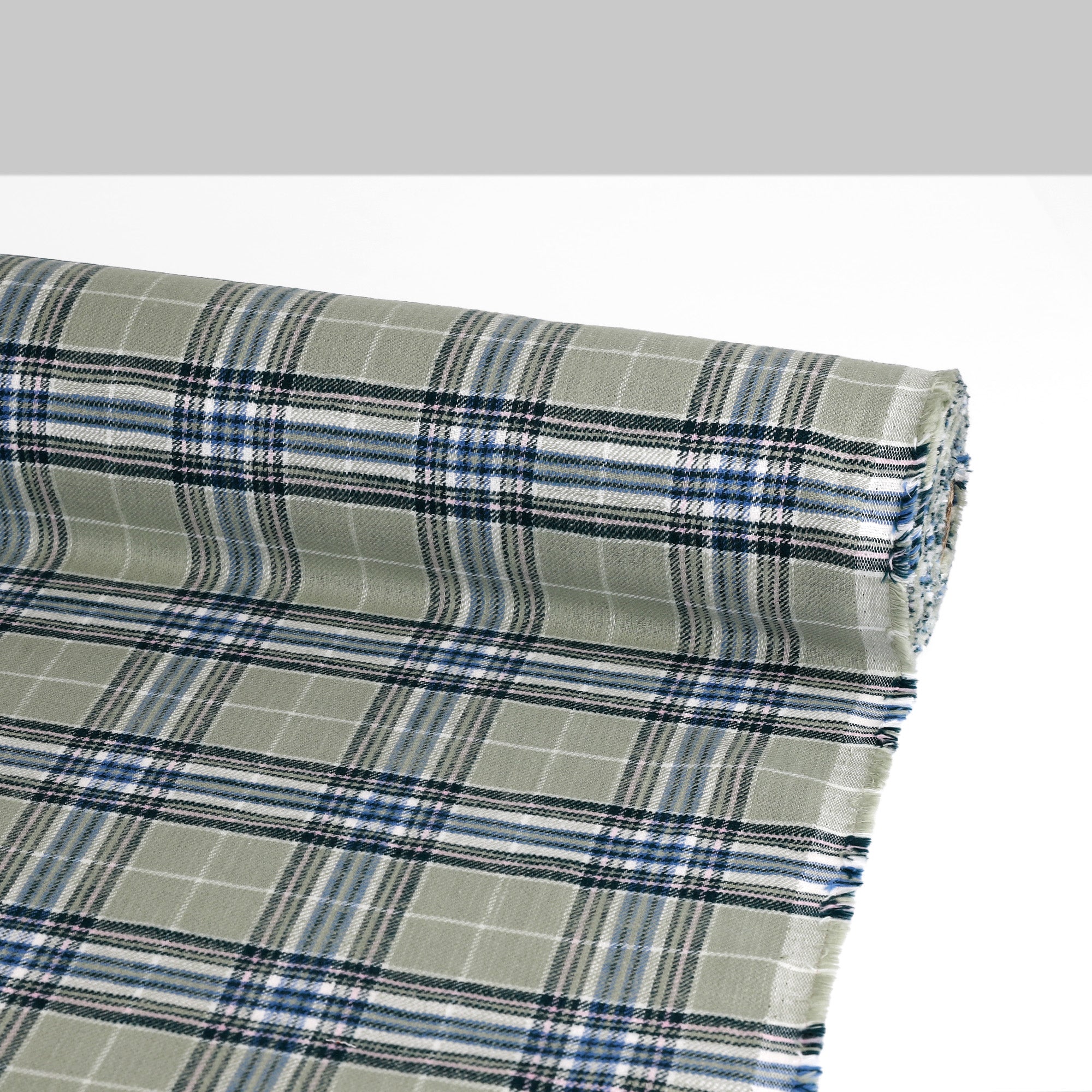Brushed Plaid Cotton - Matcha