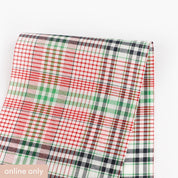 Plaid Cotton / Silk Voile - Cherry Leaf