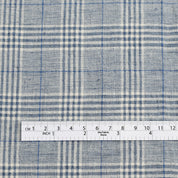 Crumpled Linen / Cotton Plaid - Blue