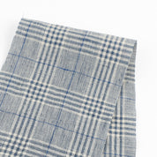 Crumpled Linen / Cotton Plaid - Blue