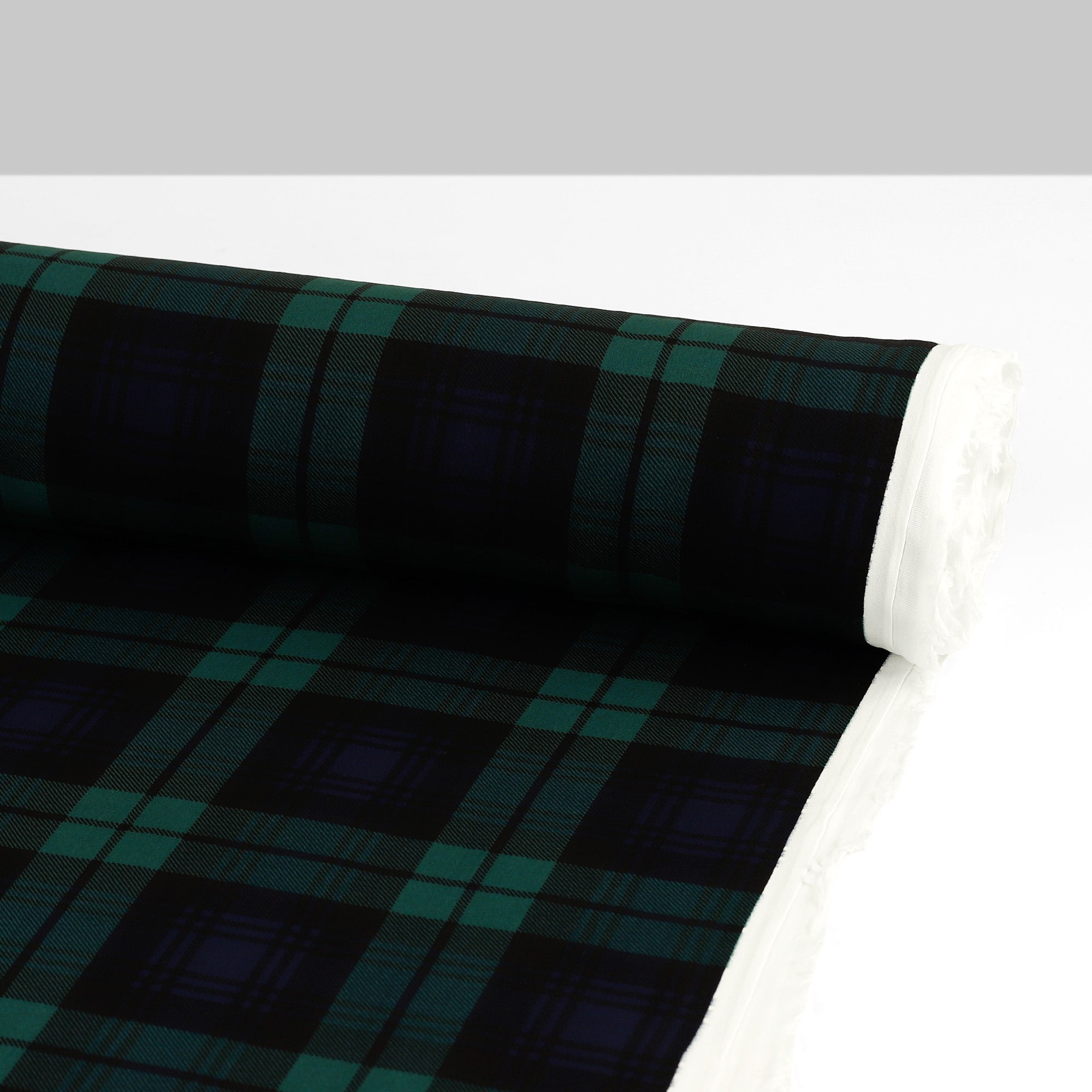 Plaid Viscose Double Georgette - Malachite (2nd Grade)