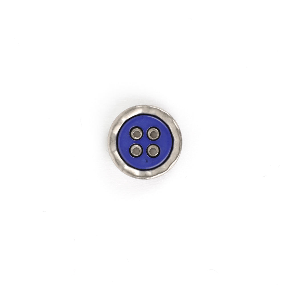 Metal / Poly Pie Button 18mm - Violet / Silver