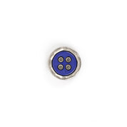 Metal / Poly Pie Button 18mm - Violet / Silver