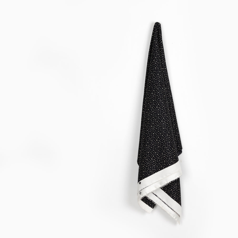 Snow Speckle Self Stripe Satin - Night