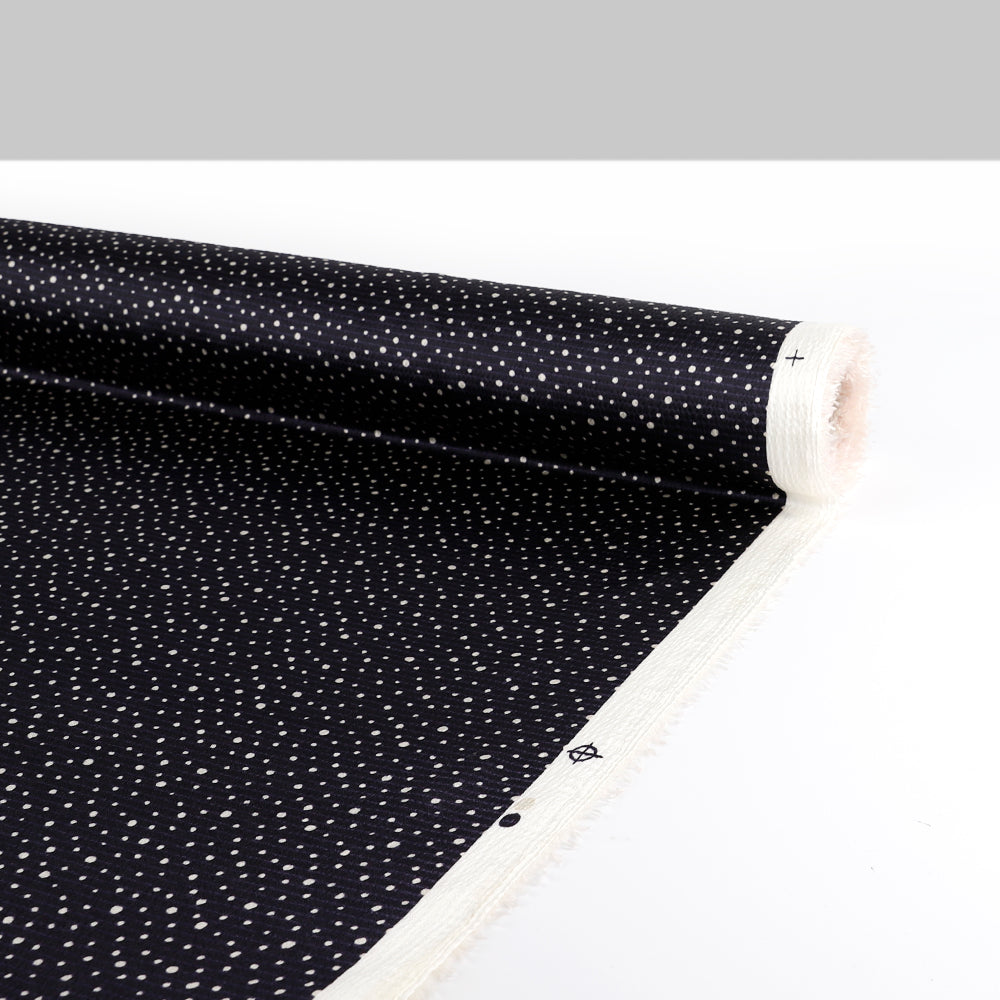 Snow Speckle Self Stripe Satin - Night