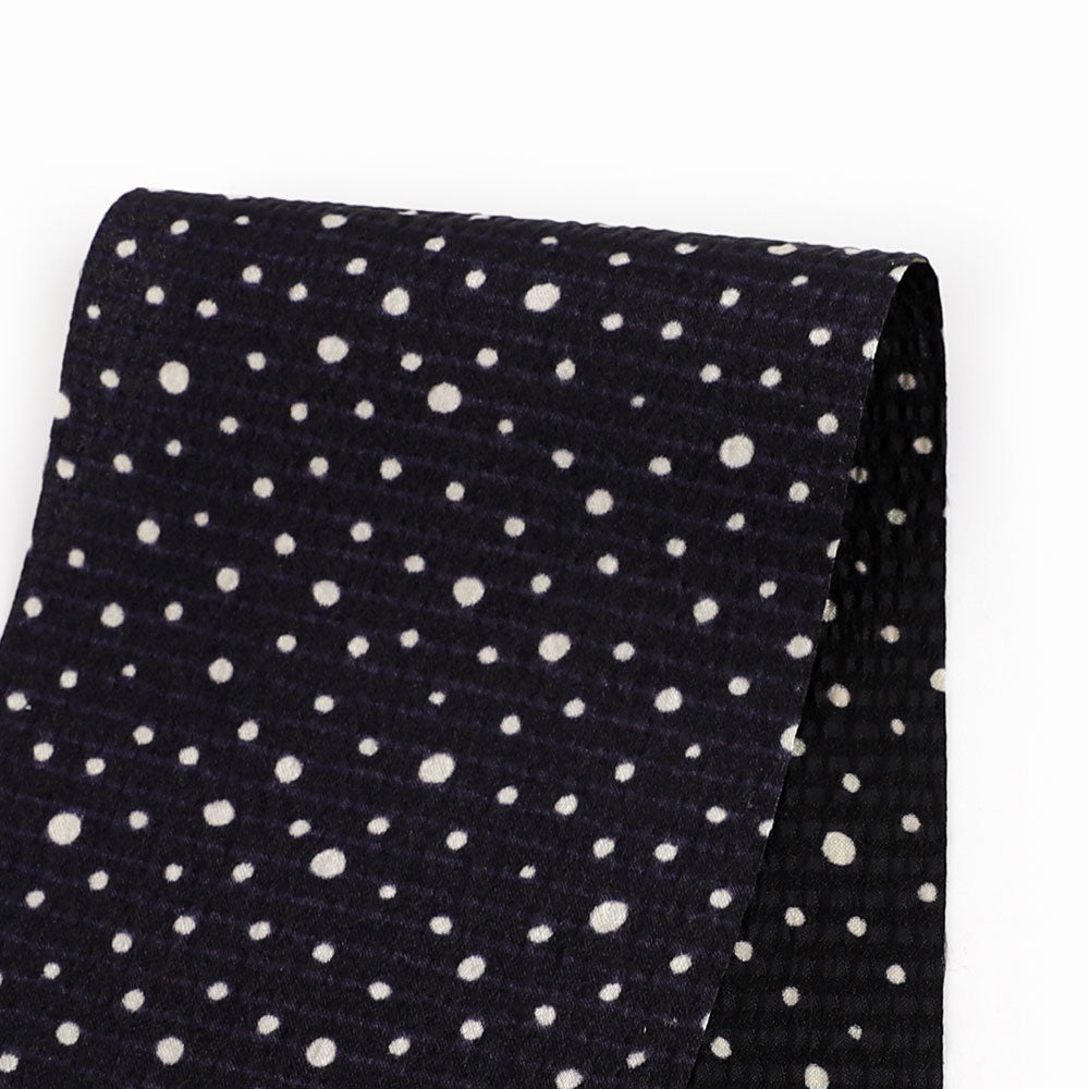 Snow Speckle Self Stripe Satin - Night