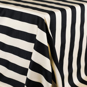 Large Stripe Stretch Cotton Sateen - Cream