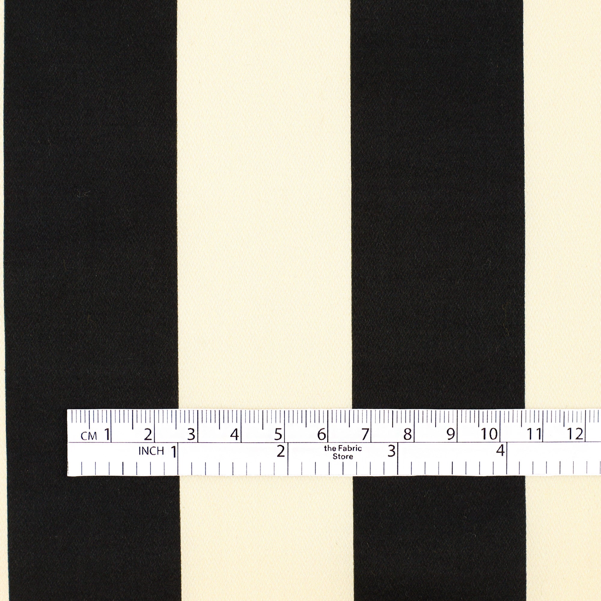 Large Stripe Stretch Cotton Sateen - Cream