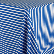 Bold Printed Stripe Cotton Shirting - Cobalt