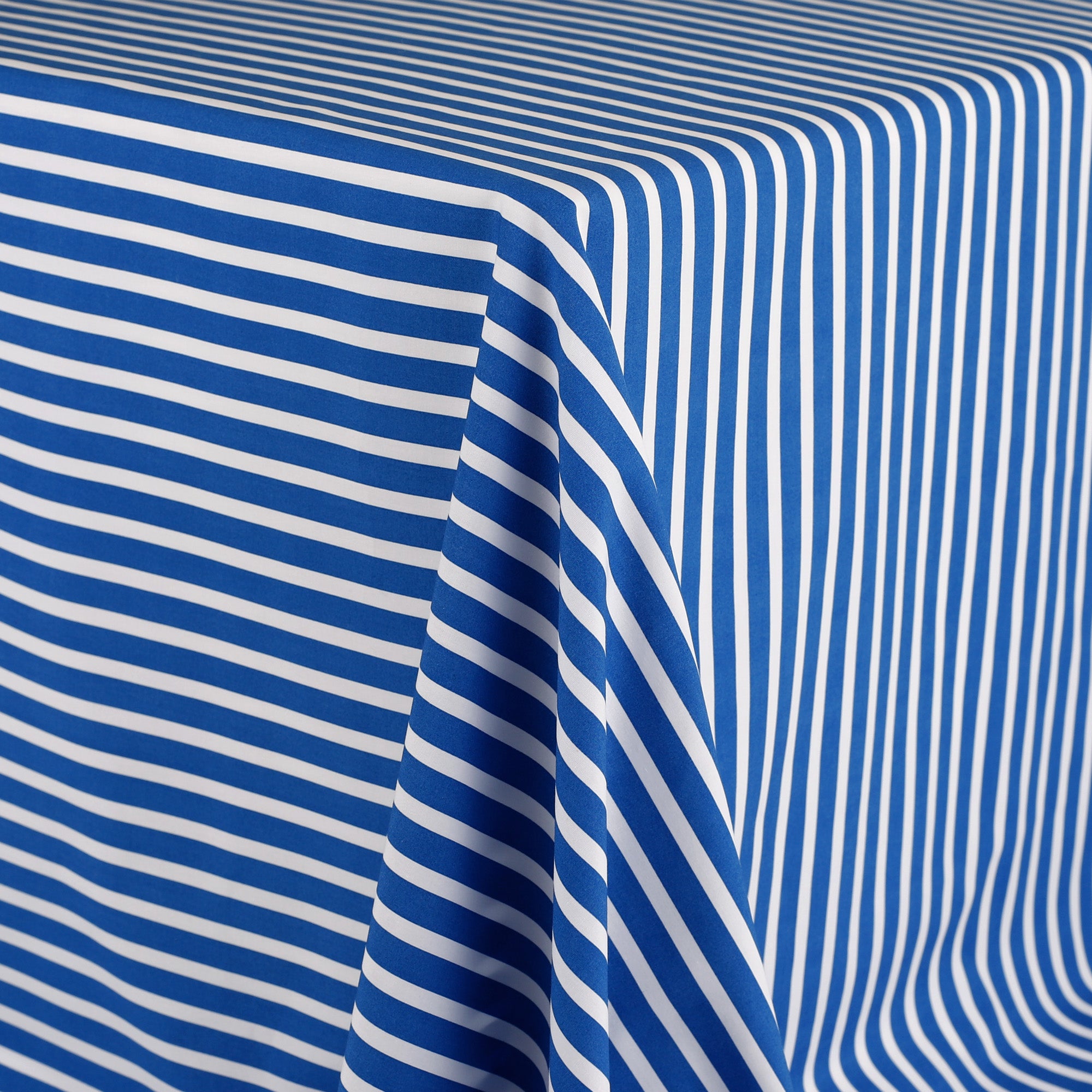 Bold Printed Stripe Cotton Shirting - Cobalt