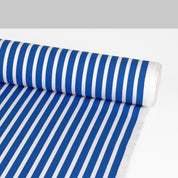 Bold Printed Stripe Cotton Shirting - Cobalt