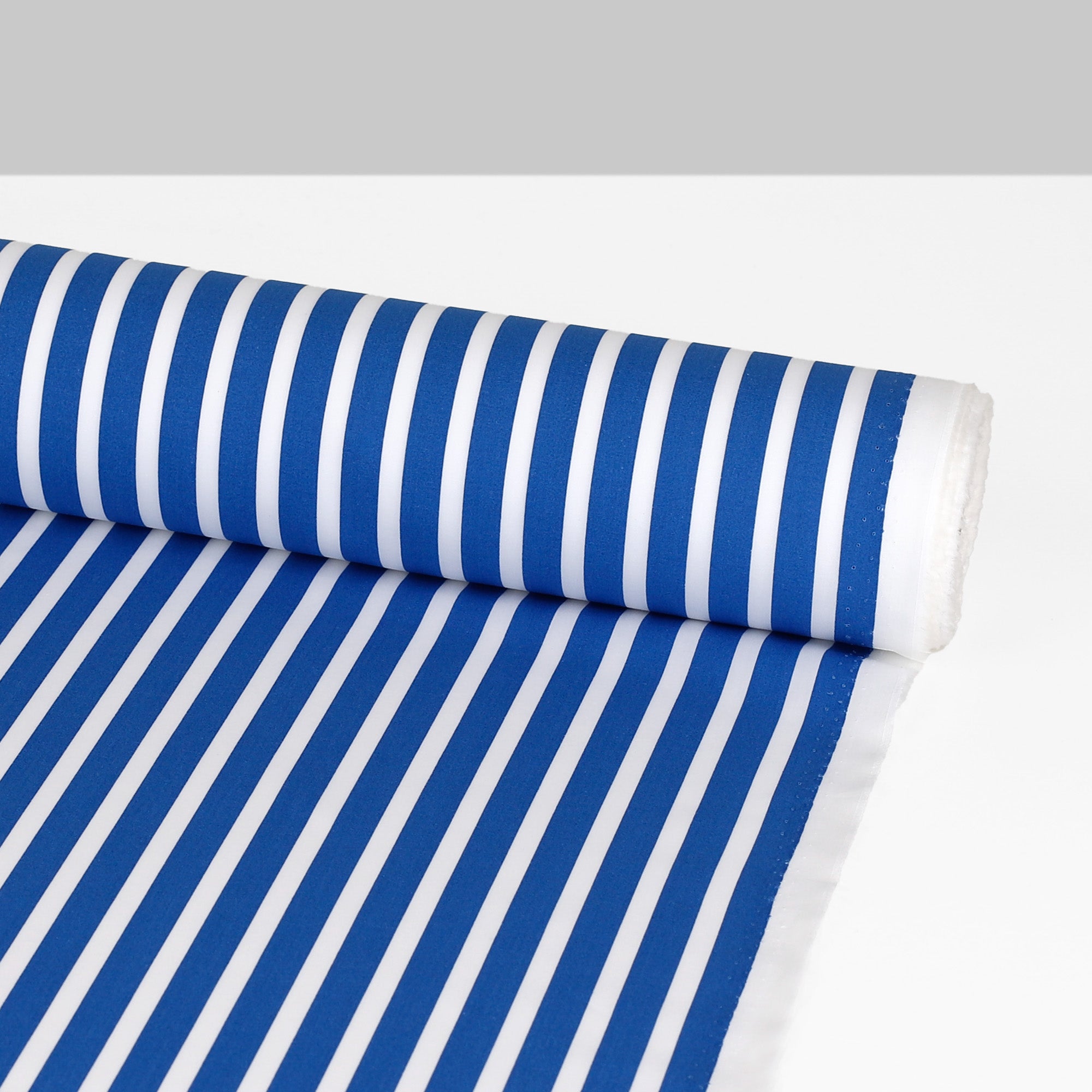 Bold Printed Stripe Cotton Shirting - Cobalt
