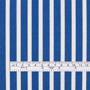 Bold Printed Stripe Cotton Shirting - Cobalt