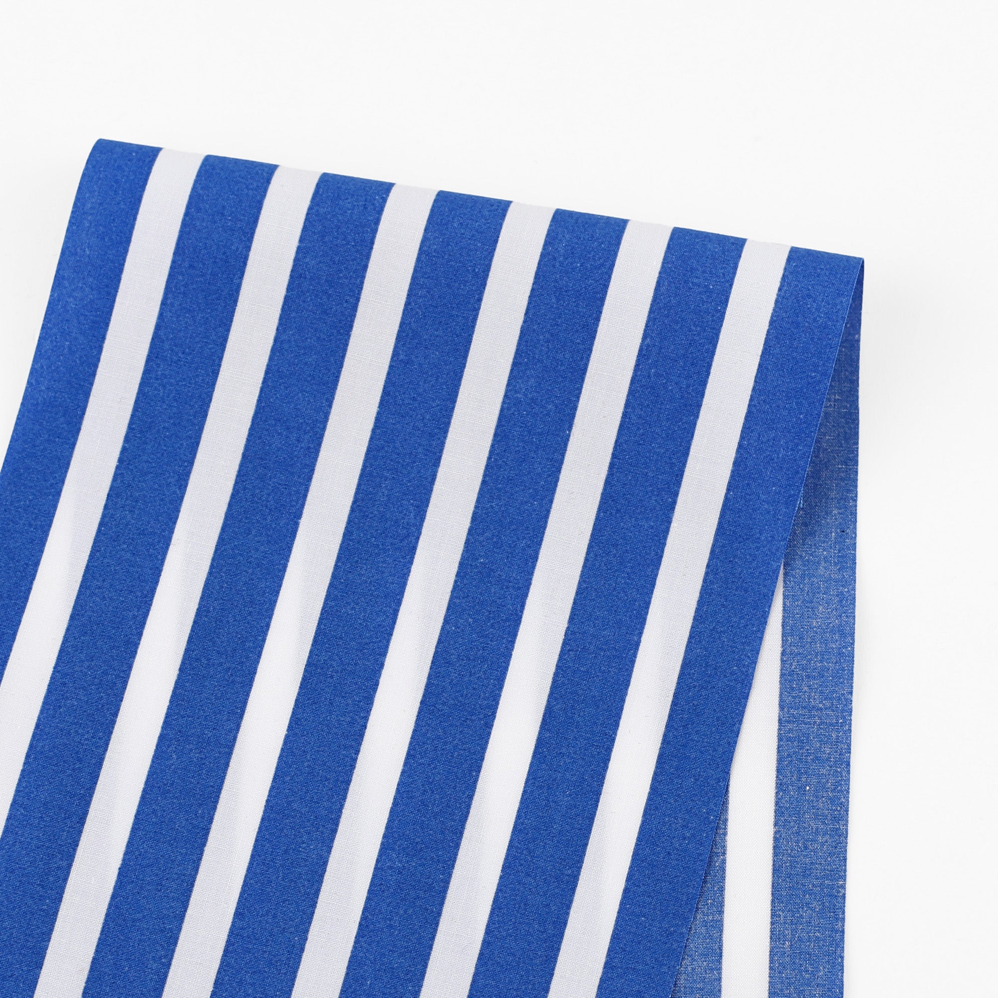 Bold Printed Stripe Cotton Shirting - Cobalt