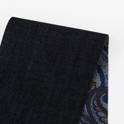 Reverse Paisley Stretch Denim - Ink