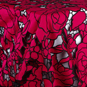 Rose Cut-Out Embroidered Satin - Fuschia