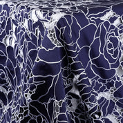 Rose Cut-Out Embroidered Satin - Navy