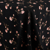 Scattered Rose Stems Viscose/Rayon Crepe - Black