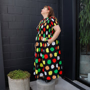 Mod Flower Stretch Seersucker Cotton - Black/Multi