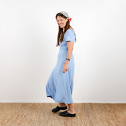 Slubby Rayon / Linen Crepe - Sky