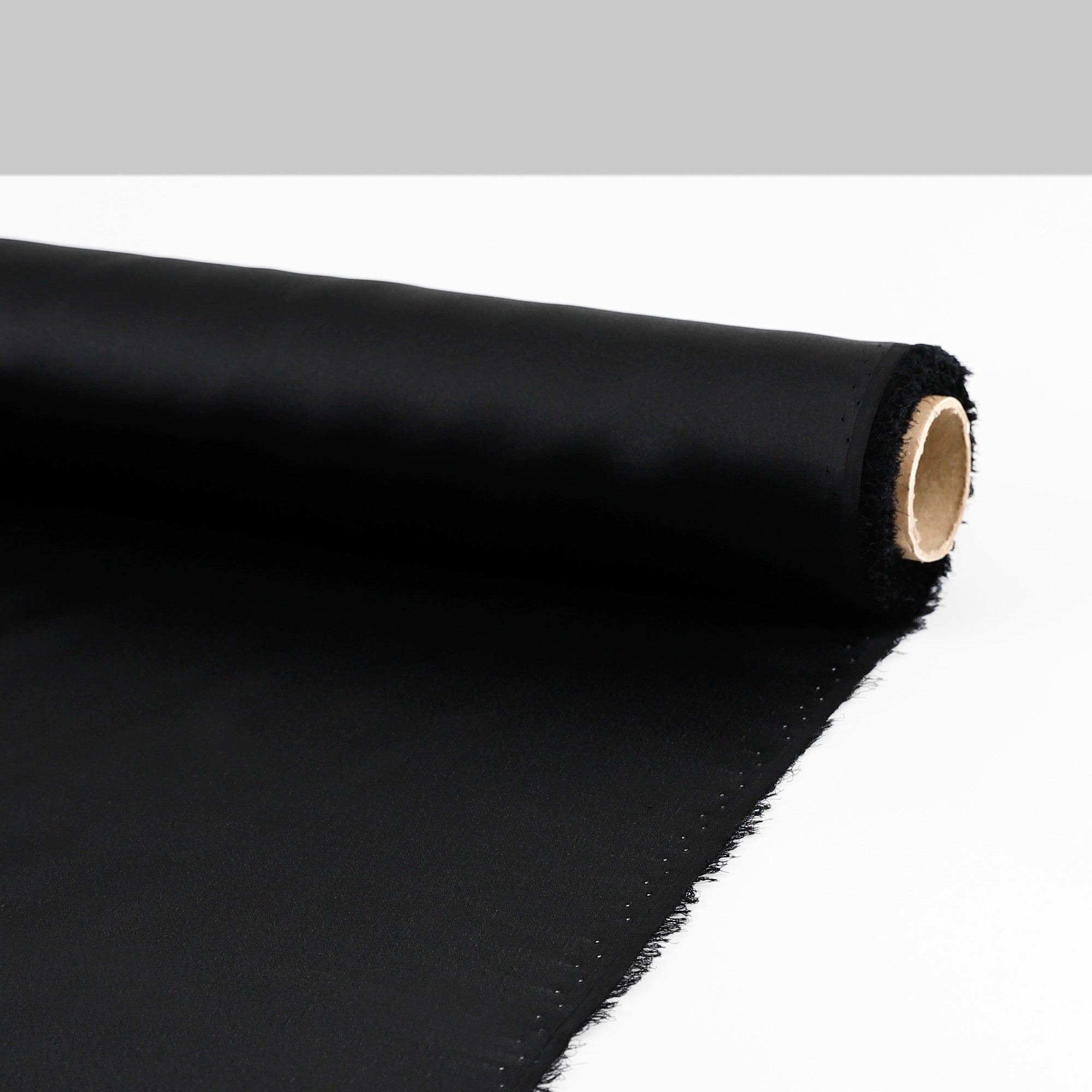 Semi Sheer Silk Satin - Black