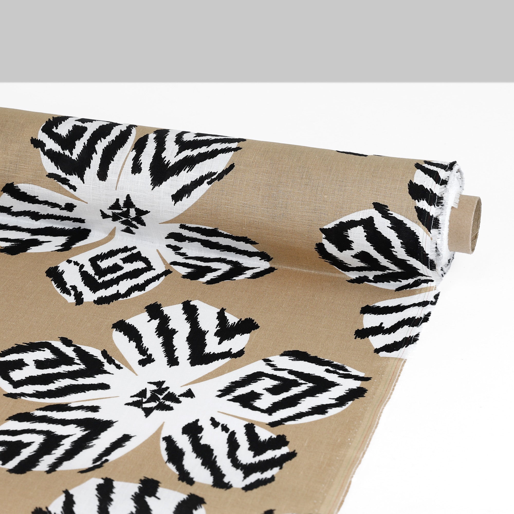 Zebra Flower Linen - Sand