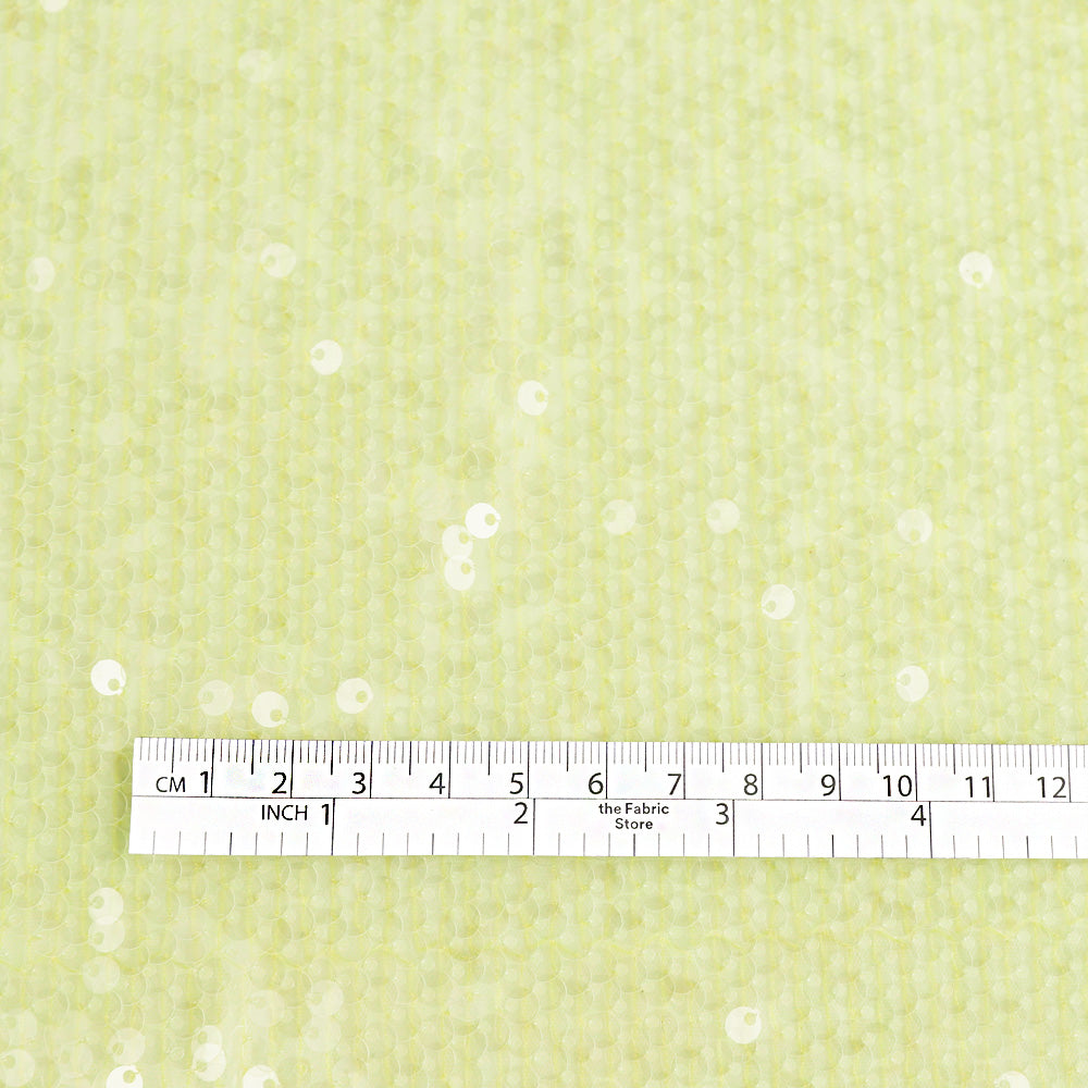 Sheer Circle Sequined Tulle - Seedling