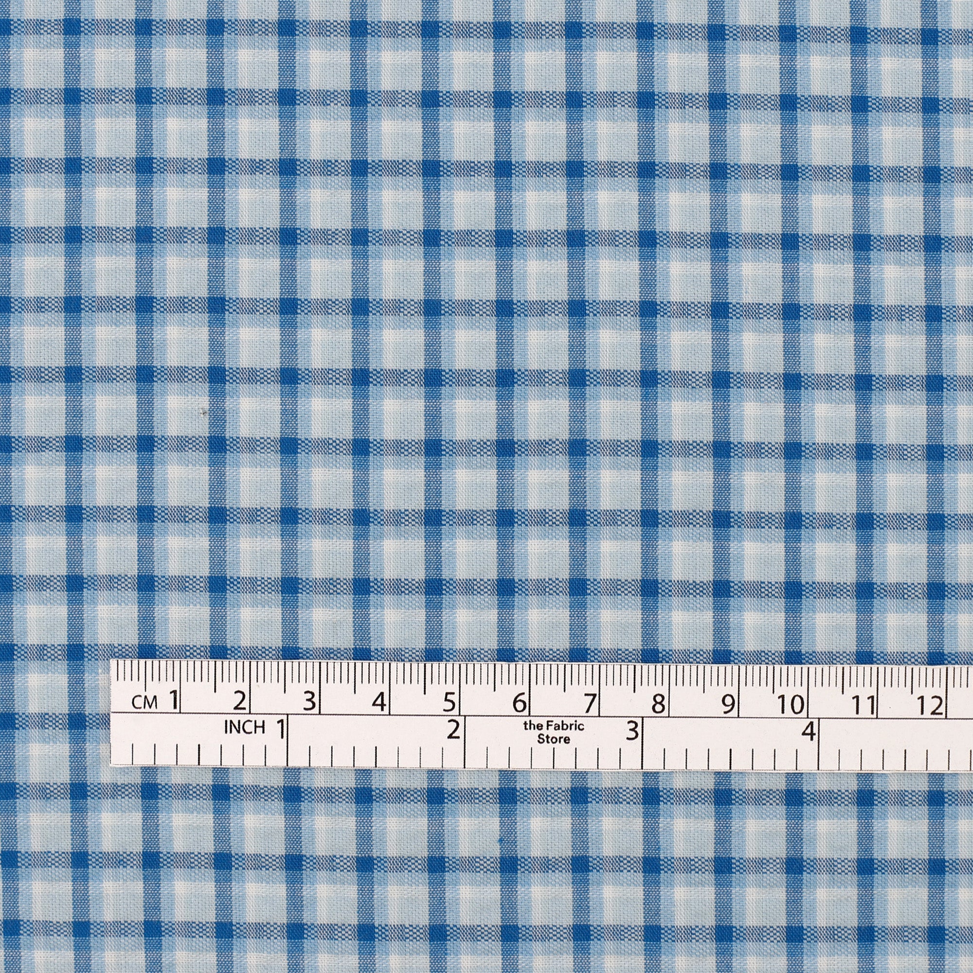 Seersucker Cotton Ombre Check - Blue