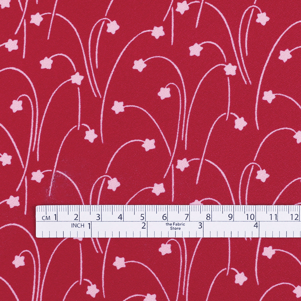 Shooting Star Satin Backed Crepe - Raspberry