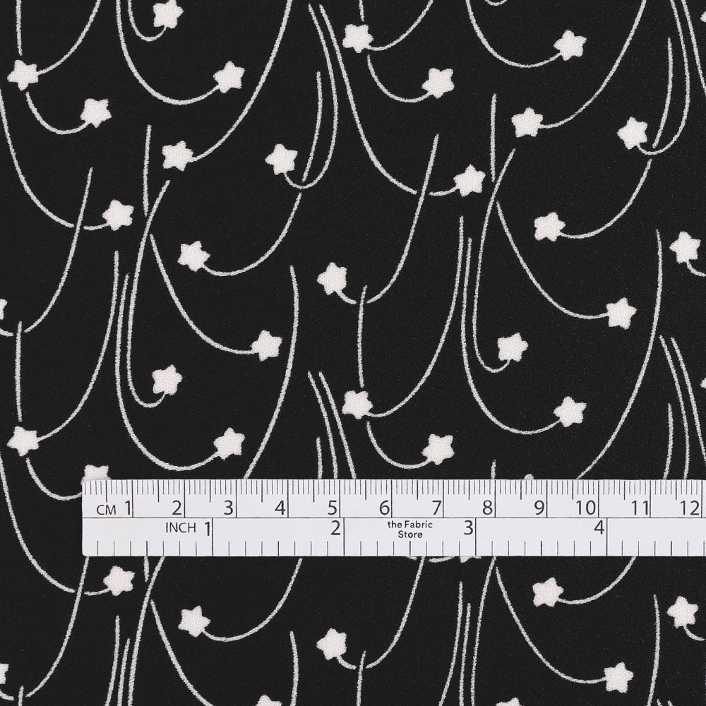 Shooting Star Satin Backed Crepe - Black