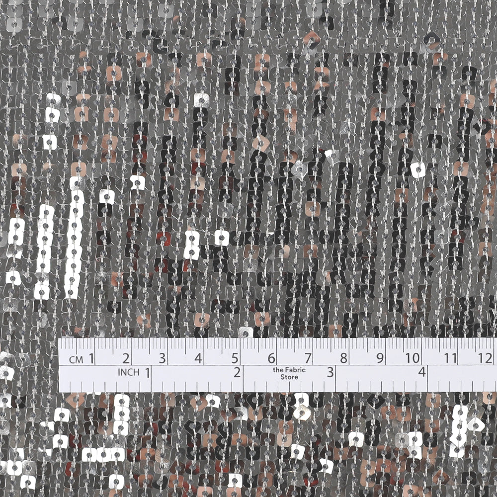 Square Sequinned Tulle - Silver