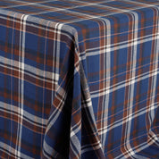 Flecked Plaid Cotton Twill - Umber Blue