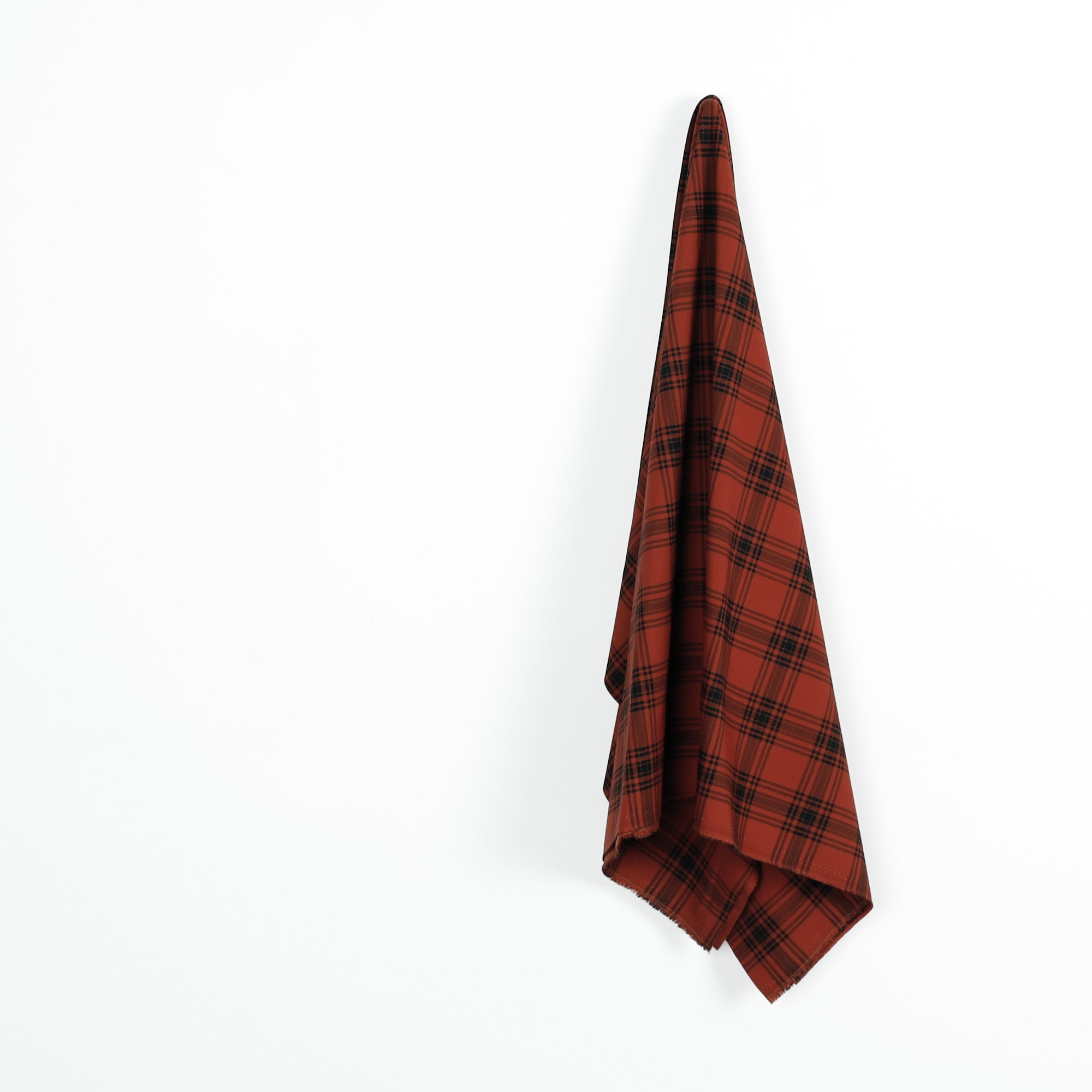 Printed Plaid Midweight Cotton - Russet