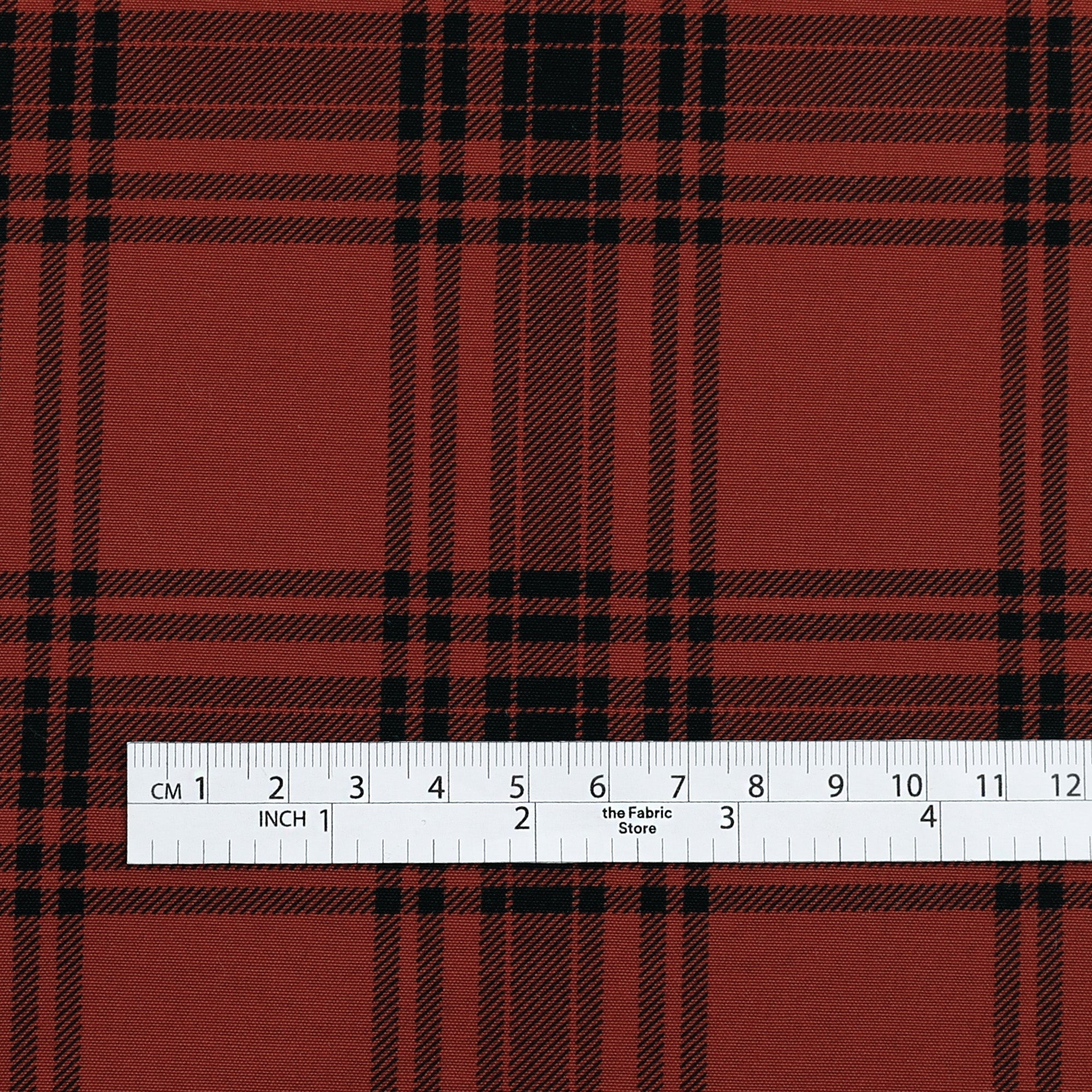 Printed Plaid Midweight Cotton - Russet